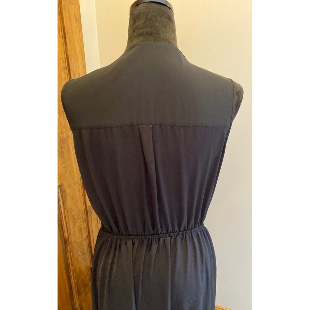 Swimsuit‎ Coverup Dress Plus Size 1X Black Sheer Button Front Elastic Waist